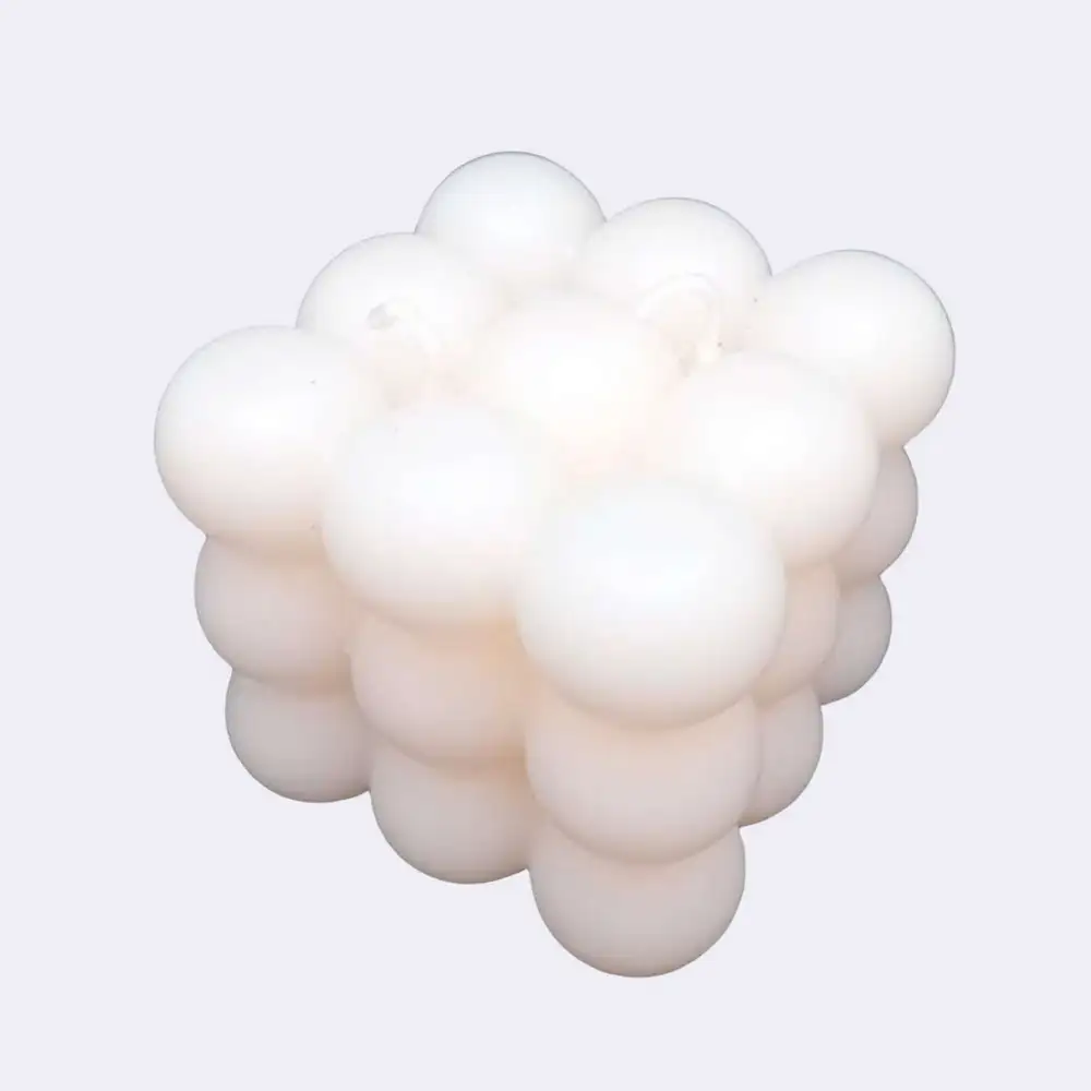 Dekokerze "Bubbles", weiß