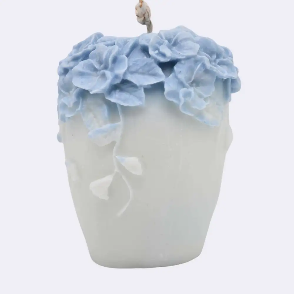 Dekokerze „Vergissmeinnicht“, blau