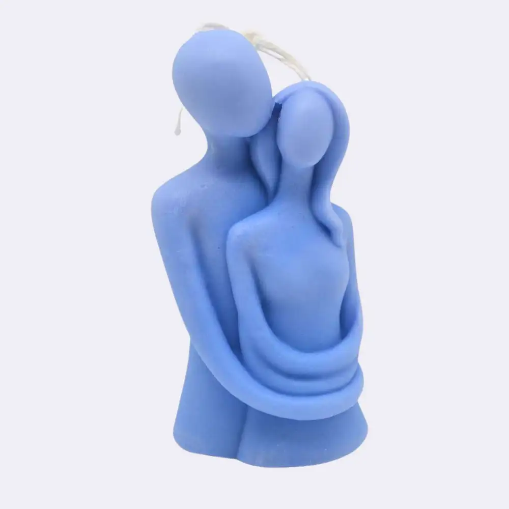 Dekokerze "Zärtlichkeit", blau