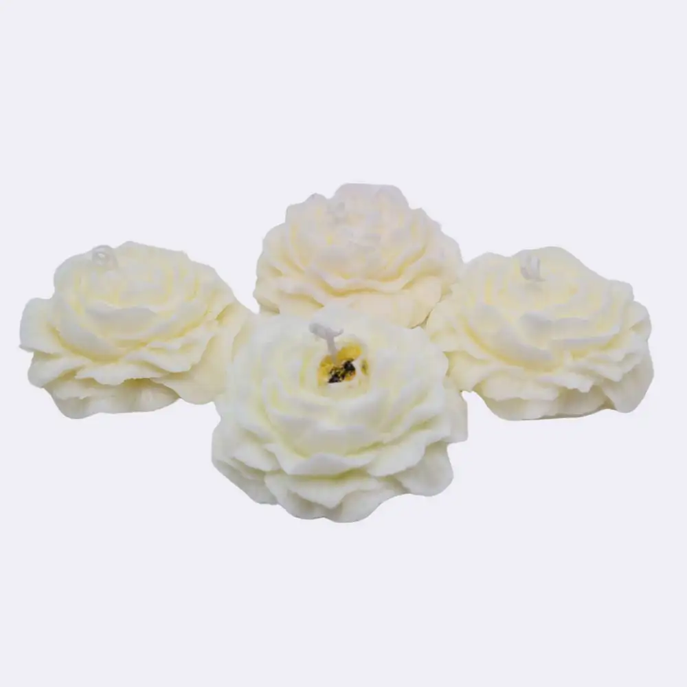 Dekokerze "Rose", weiß