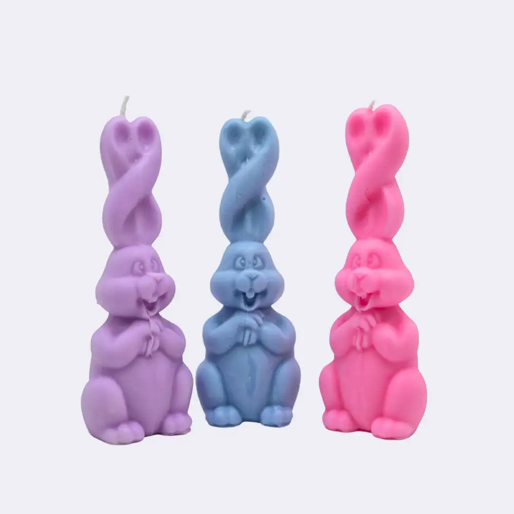 Dekokerze „Süßer Hase“, blau