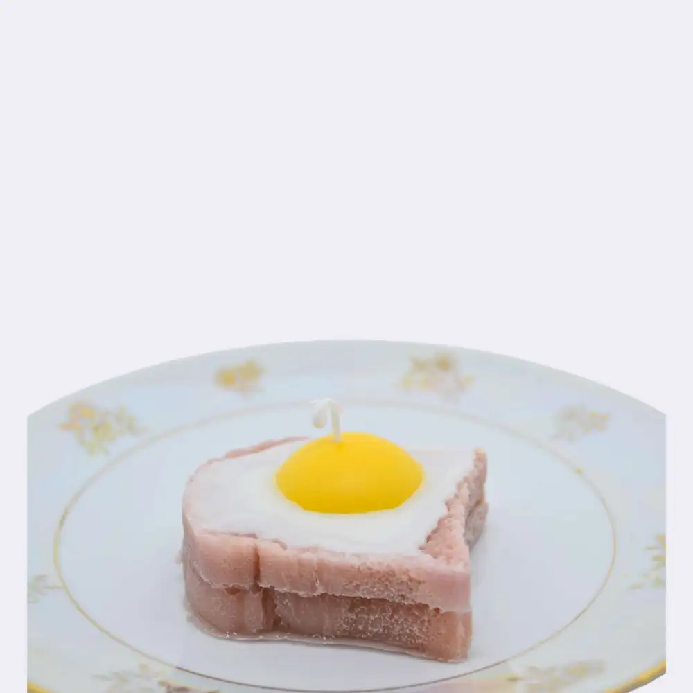 Dekokerze „Toast und Ei“