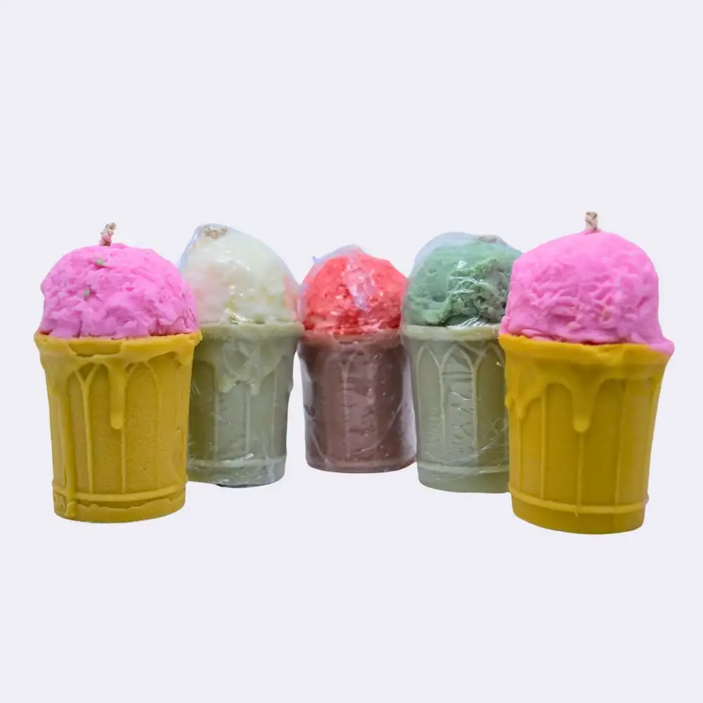 Dekokerze „Eiswaffel“, Pistazien