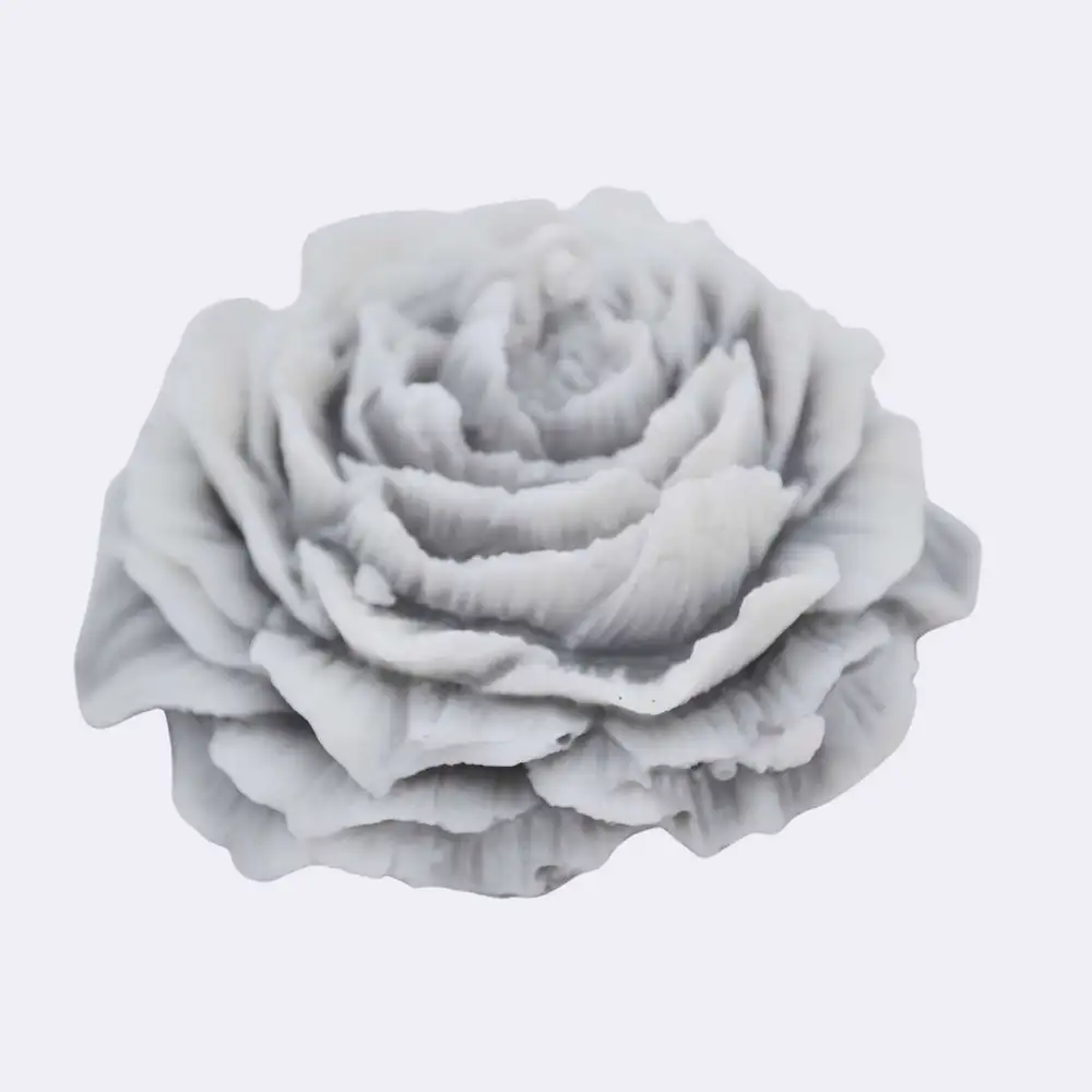 Dekokerze "Rose", grau