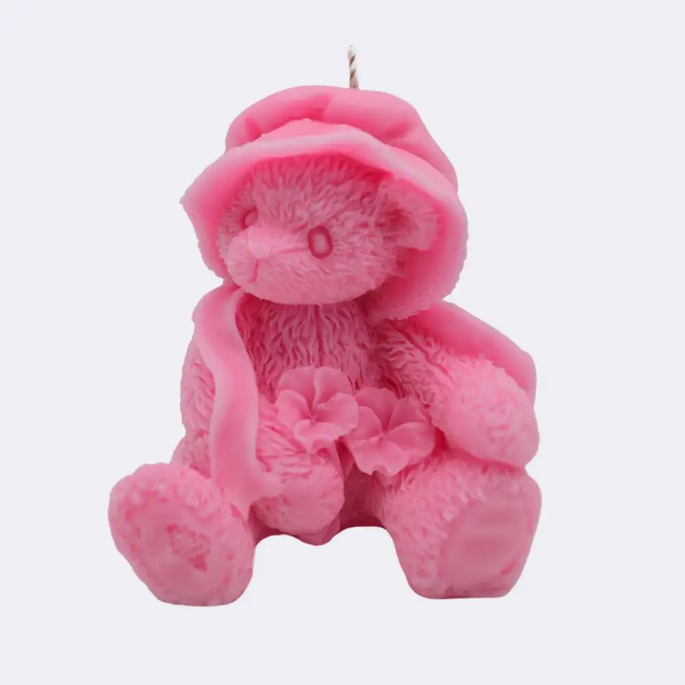 Dekokerze "Märchenbär", pink