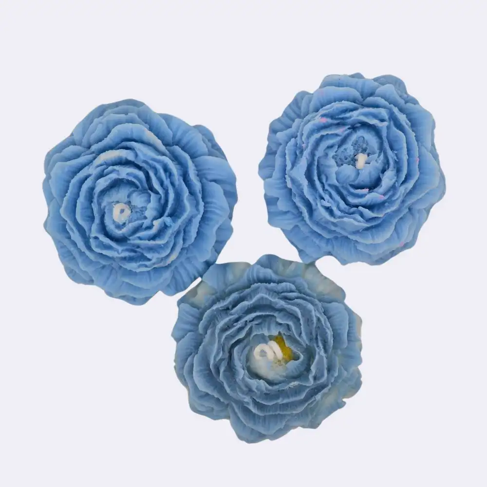 Dekokerze "Rose", blau – Bild 2