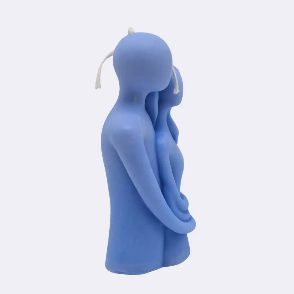 Dekokerze "Zärtlichkeit", blau – Bild 2