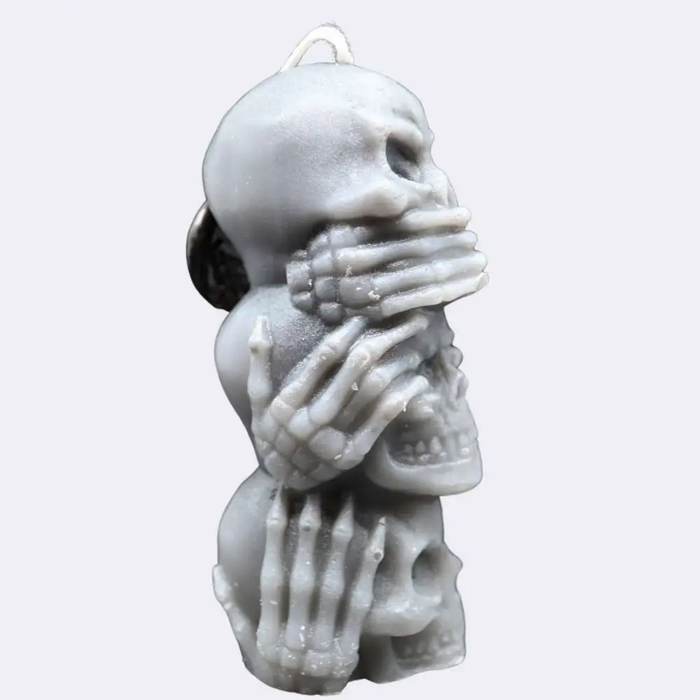 Dekokerze "Stille Wächter", grau – Bild 2