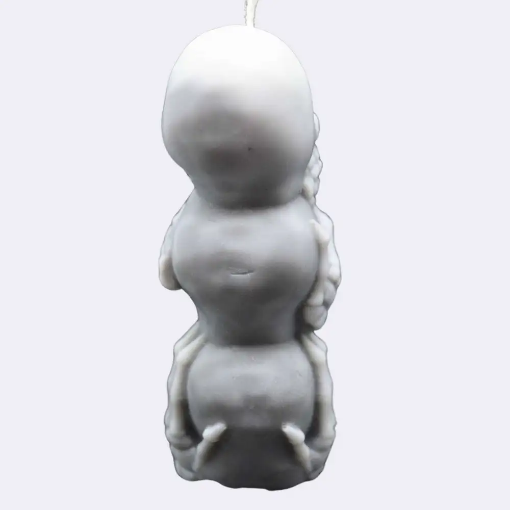 Dekokerze "Stille Wächter", grau – Bild 3