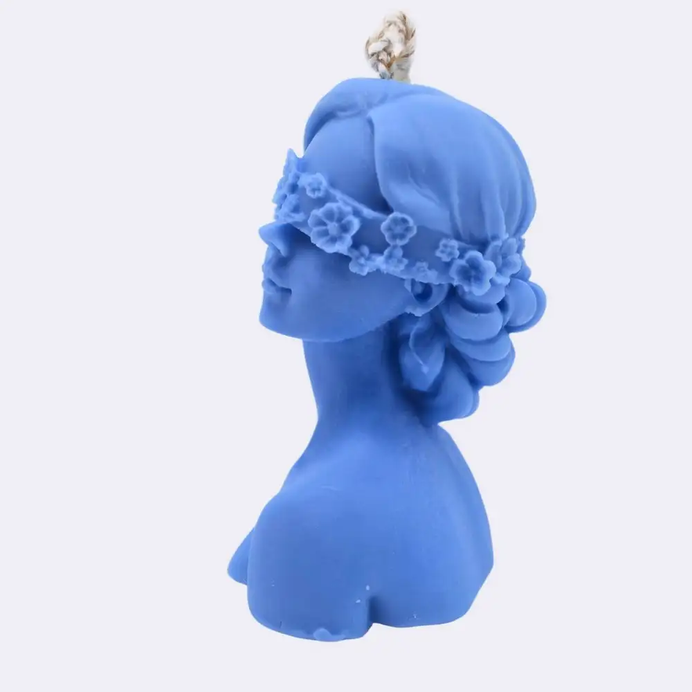 Dekokerze "Blumen der Unschuld", blau – Bild 2