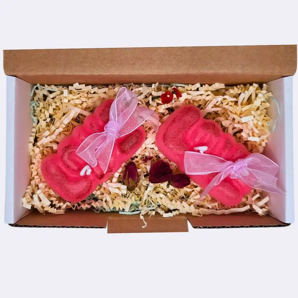 Dekokerze Set 2 St. „3D Love“,rot – Bild 2