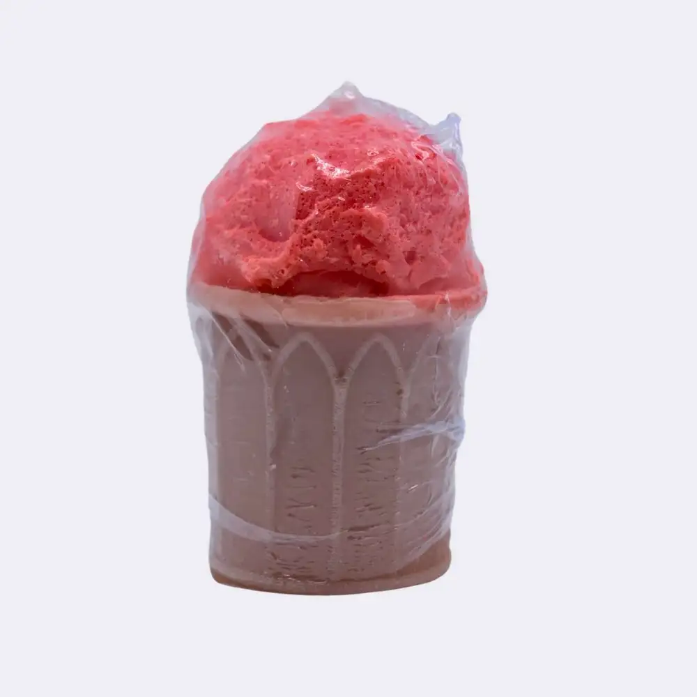 Dekokerze „Eiswaffel“, rot – Bild 2