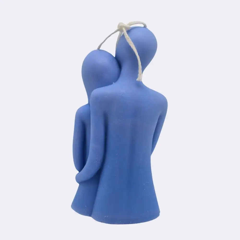 Dekokerze "Zärtlichkeit", blau – Bild 3