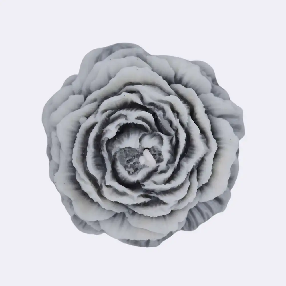 Dekokerze "Rose", grau – Bild 2