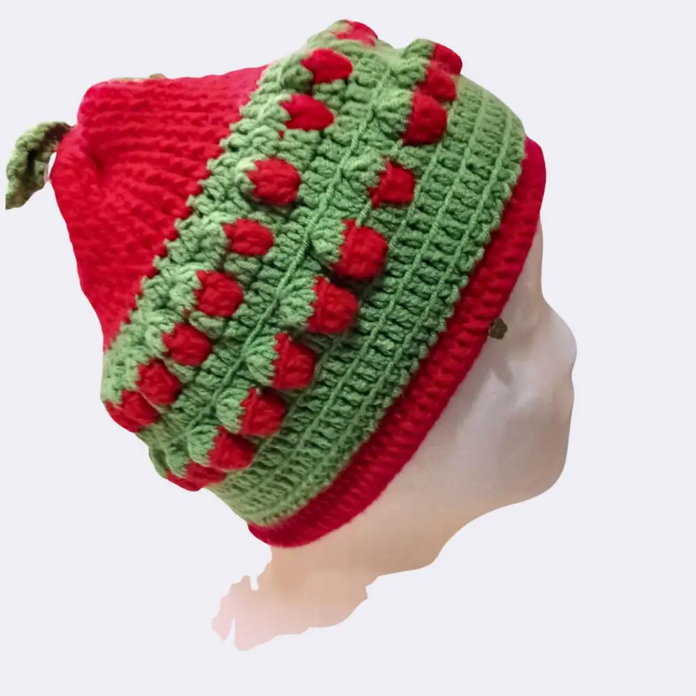 Handgehäkelte Erdbeer-Mütze – Warm, Weich & Einzigartig – Bild 2