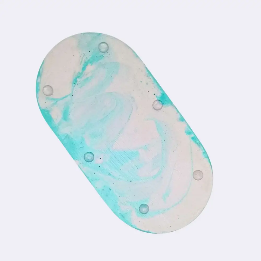 Ovale Gipsplatte – Einzigartiges Herzdesign in Grün-Blautönen – Bild 3
