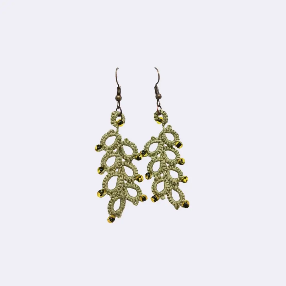 Ohrringe „Blätterrausch“,Occhi-Technik, 7 Blätter