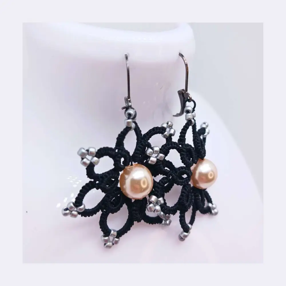 Ohrringe "Schwarze Sternenmagie"-Occhi-Technik – Bild 2