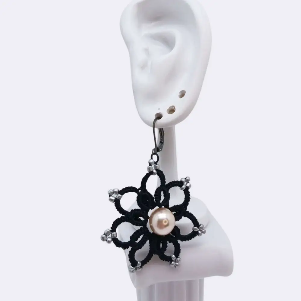 Ohrringe "Schwarze Sternenmagie"-Occhi-Technik