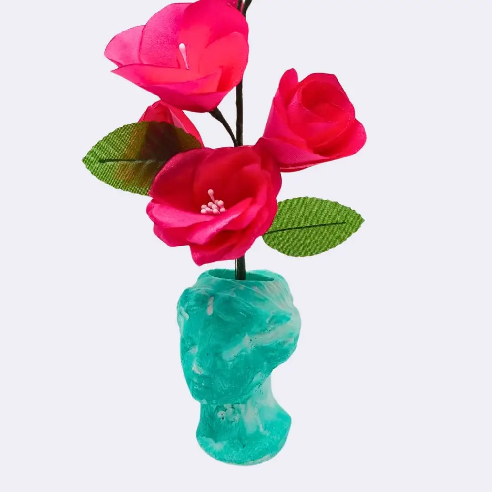 Antike Kopf-Vase – Einzigartiges Design in Grün-Blautönen – Bild 5