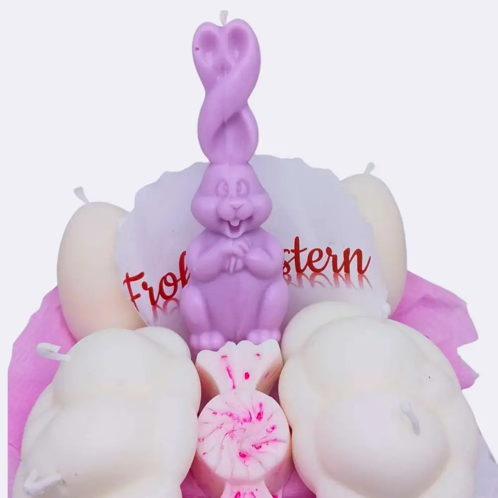 Ostertraum – Eleganter Kerzenstrauß in Weiß & Flieder – Bild 5