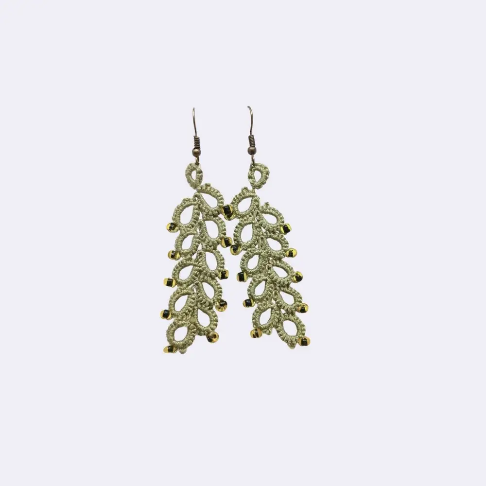 Ohrringe „Blätterrausch“,Occhi-Technik, 10 Blätter – Bild 2