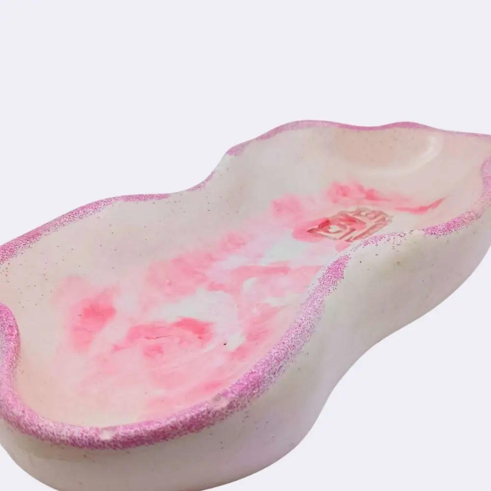 Love You Match – Ovale Gipsplatte in Weiß-Rosatönen – Bild 2