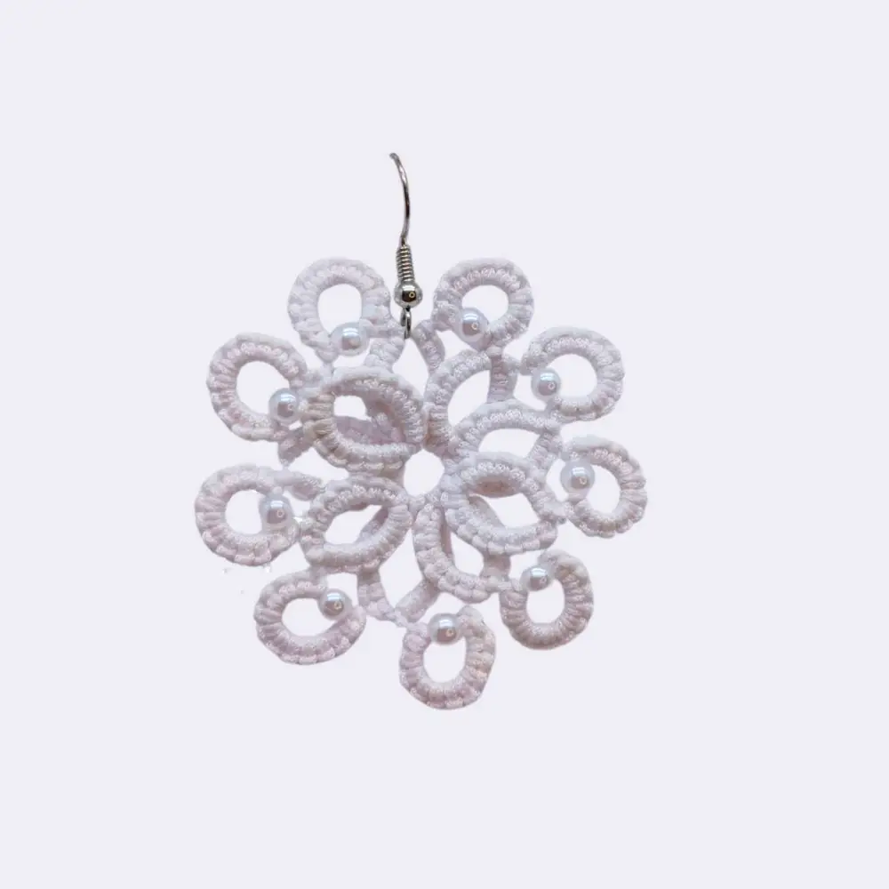 Ohrringe "Schneeflockenzauber"-Occhi-Technik – Bild 2