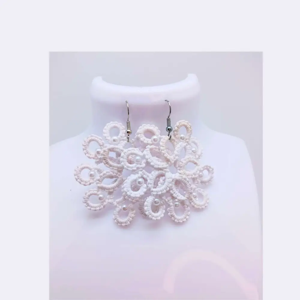 Ohrringe "Schneeflockenzauber"-Occhi-Technik – Bild 3