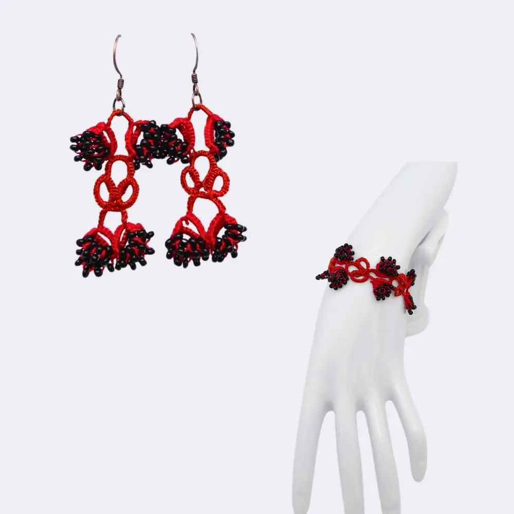 Schmuckset „Mohnblüte der Nacht“ – Bild 2